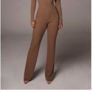 Chocolate Bret ribbed pants